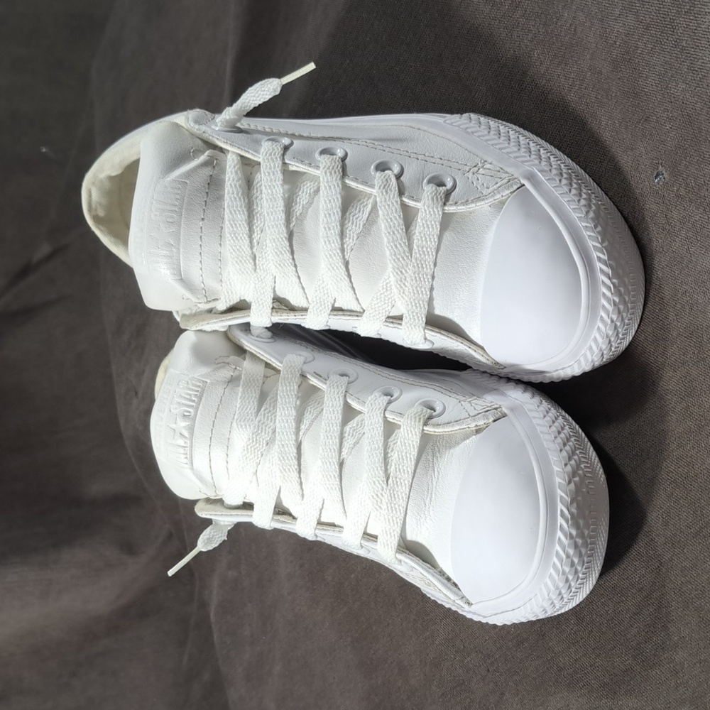 Converse Chuck Taylor All Star Street Slip Mono White Leather Sneakers VG J3 W5